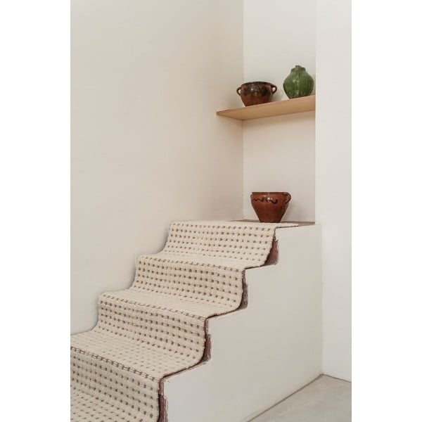 Wełniany chodnik odpowiedni do prania/tkany ręcznie w kolorze kości słoniowej 80x230 cm Unexpected Wool – Lorena Canals-image-2