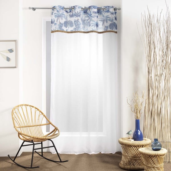 Biało-niebieska firanka z woalu 140x240 cm Amazonia – douceur d'intérieur-image-1