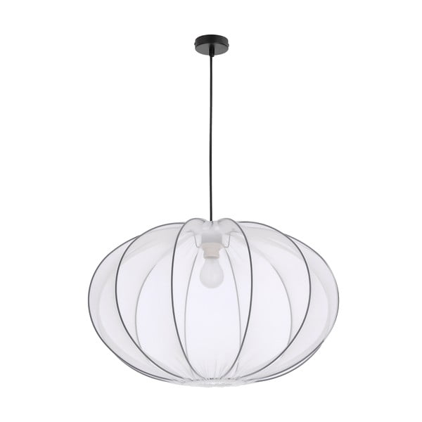 Biała lampa wisząca z tekstylnym kloszem ø 60 cm Mellow – Candellux Lighting