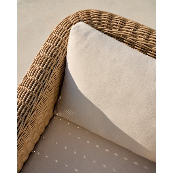 Beżowy/w naturalnym kolorze tapicerowany fotel ogrodowy Meria – Kave Home-image-2