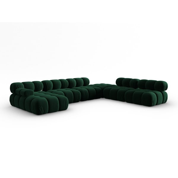 Zielona aksamitna sofa 379 cm Bellis – Micadoni Home-image-3