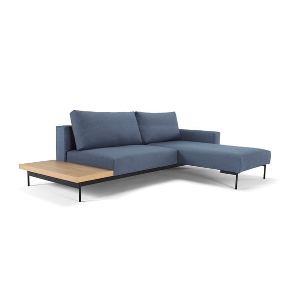 Niebieska sofa rozkładana ze stolikiem Innovation Bragi