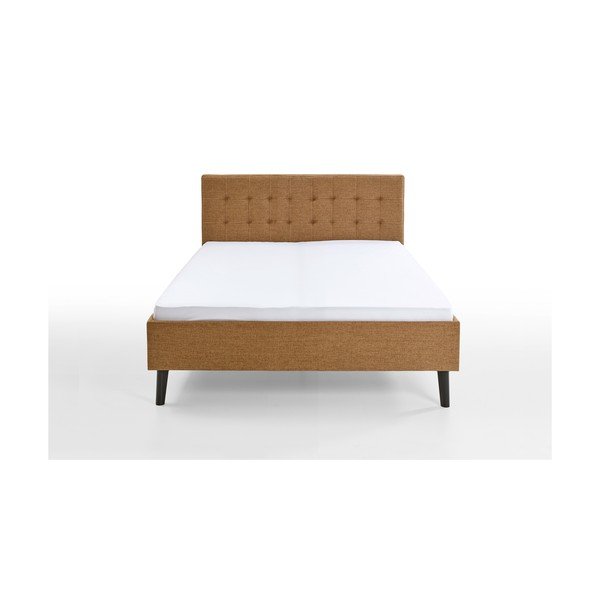 Brązowe tapicerowane łóżko dwuosobowe bez stelaża 140x200 cm Empire – Meise Möbel-image-3