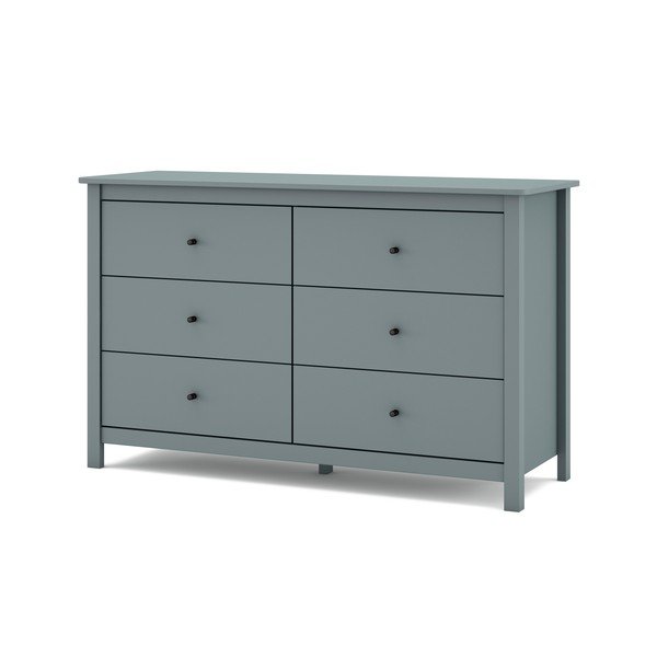 Szarozielona komoda z litego drewna sosnowego 130x80x45 cm Misti – Marckeric-image-3