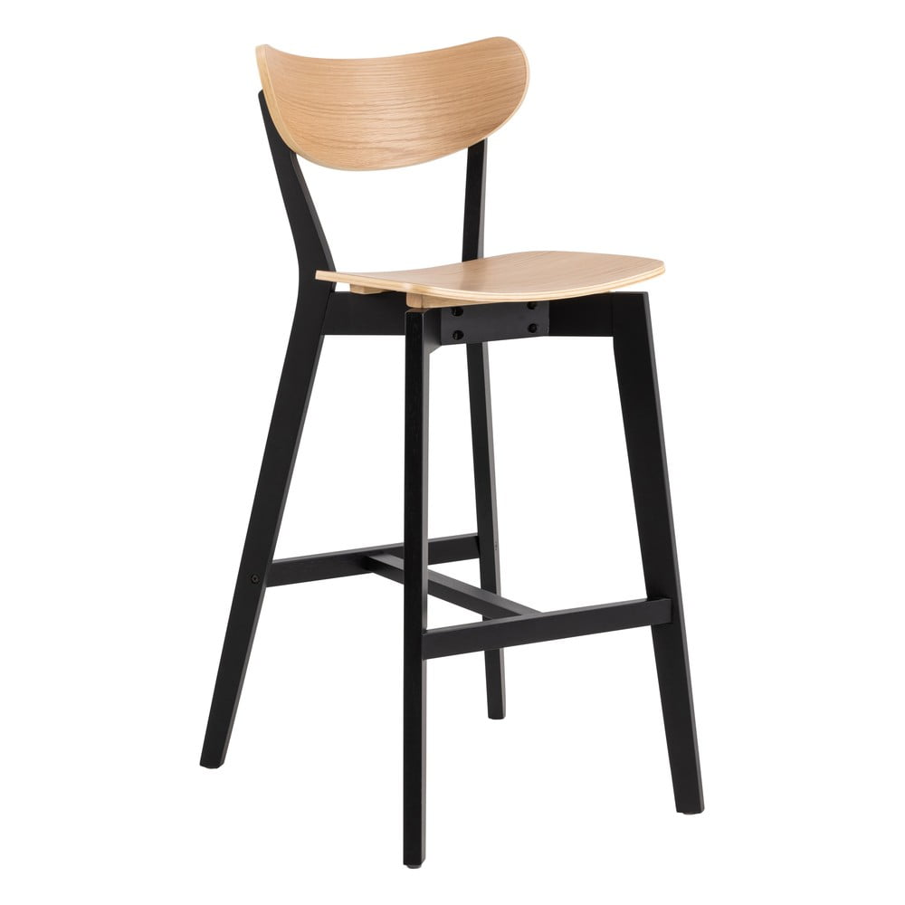 Czarno-naturalne hokery z drewna kauczukowego zestaw 2 szt. 105 cm Roxby – Actona