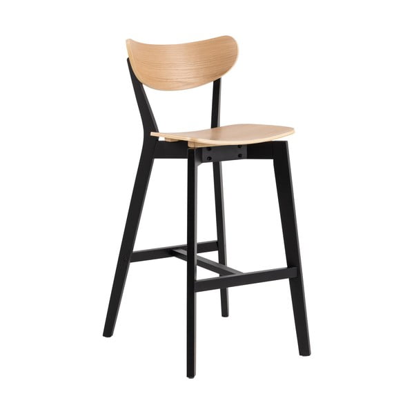 Czarno-naturalne hokery z drewna kauczukowego zestaw 2 szt. 105 cm Roxby – Actona