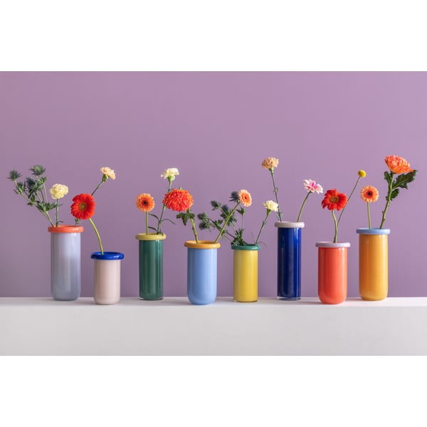 Niebieski szklany wazon (wysokość 25 cm) Plegado  – PT LIVING-image-2