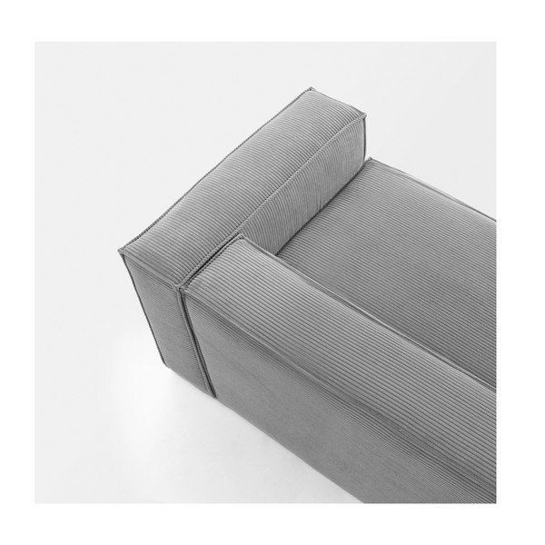 Szara sztruksowa sofa 240 cm Blok – Kave Home-image-1