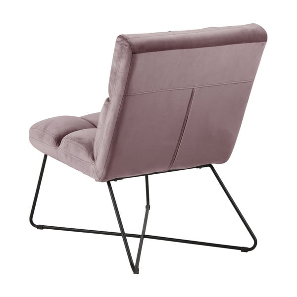 Różowy aksamitny fotel Alba – Actona-image-3