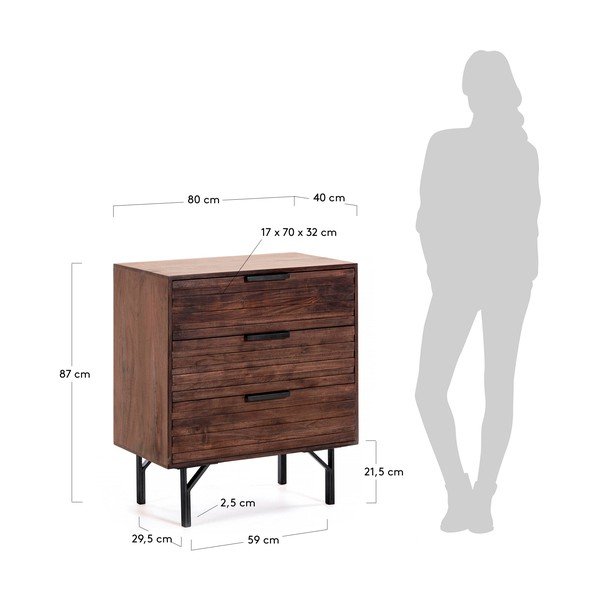 Ciemnobrązowa komoda La Forma Atalia-image-4