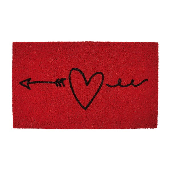 Czerwona wycieraczka Fisura Love Bliss, 40x70 cm