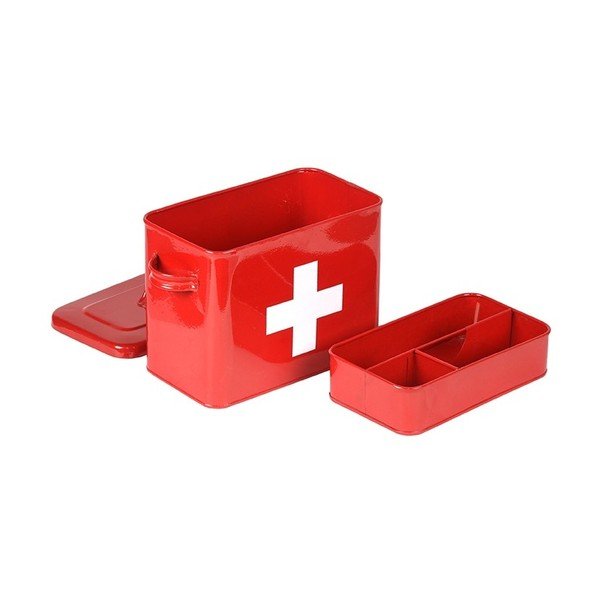 Czerwony pojemnik blaszany LABEL51 Firt Aid-image-3