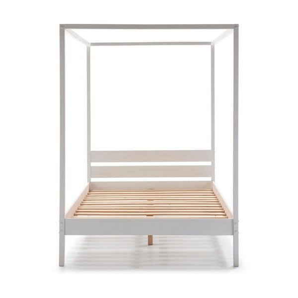 Białe łóżko dwuosobowe ze stelażem 140x190 cm Dossel – Marckeric-image-2