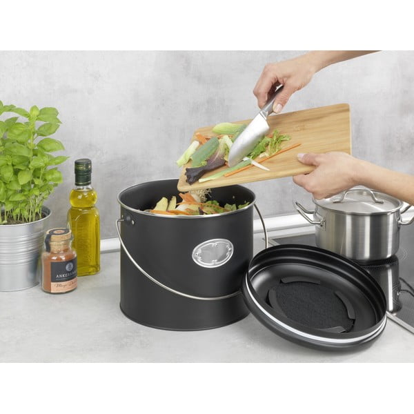 Czarny pojemnik na odpadki organiczne 6 l Nero – Wenko-image-2