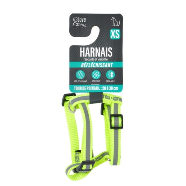 Żółte szelki dla zwierząt w rozmiarze XS – Love Story-image-1