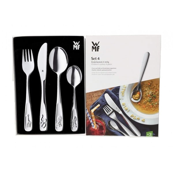 Zestaw 4 sztućców dla dzieci ze stali nierdzewnej WMF Zoo-image-1