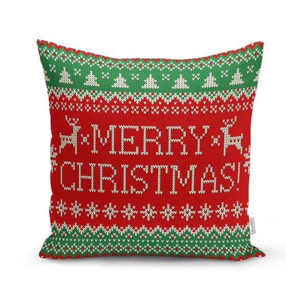 Zestaw 4 świątecznych poszewek na poduszki i bieżnika Minimalist Cushion Covers Merry Christmas-image-3