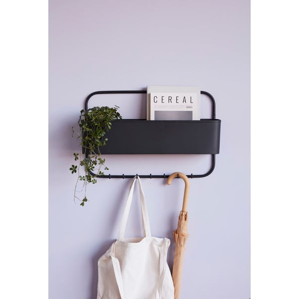 Wieszak ścienny ze stali z miejsce do przechowywania Hübsch Keep-image-1