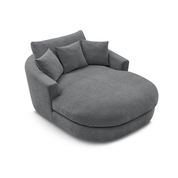 Szary fotel z tkaniny szenilowej Belem – Bobochic Paris-image-4