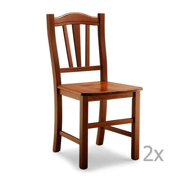 Zestaw 2 krzeseł drewnianych Castagnetti Legno