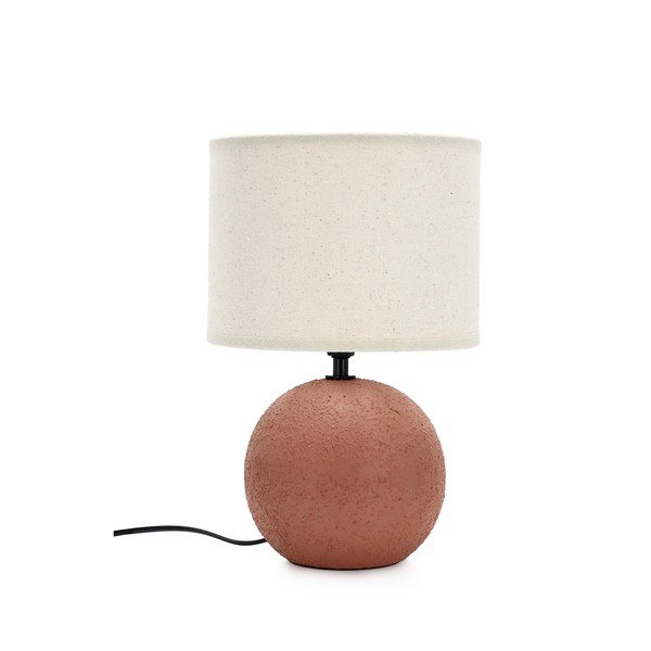 Lampa stołowa ceramiczna w kolorze terakoty z tekstylnym kloszem (wysokość 32 cm) Irvin – Yes Everyday