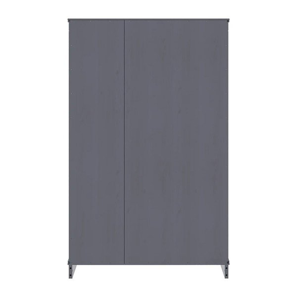 Szary regał z litego drewna sosnowego 74x118x35 cm Anita – Støraa-image-3