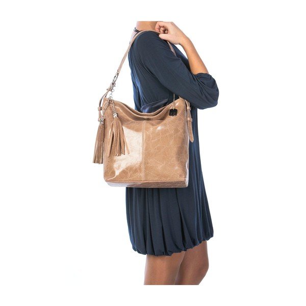 Skórzana torebka Hobo Taupe-image-4