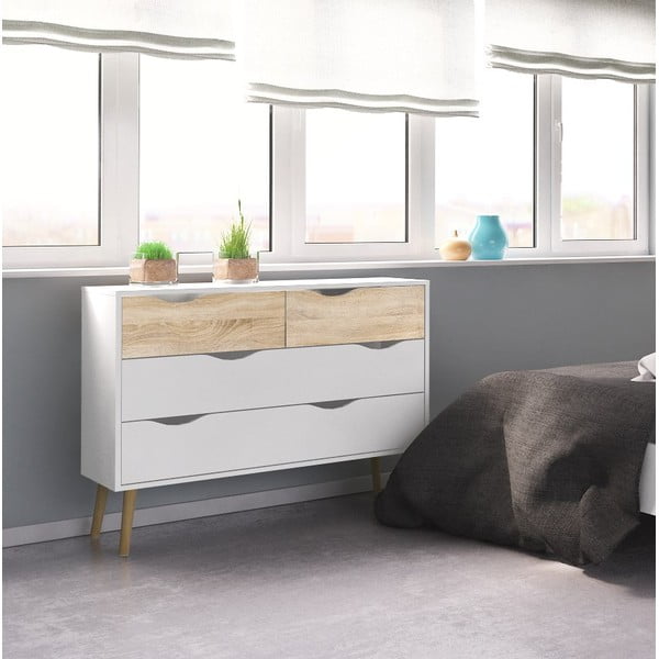 Biała komoda Tvilum Oslo, 99 x 82 cm-image-2