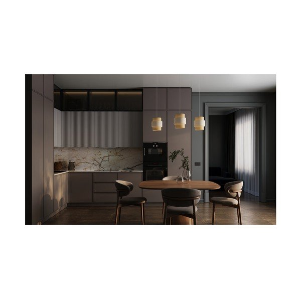 Lampa wisząca z rattanowo- tekstylnym kloszem Abra 2 – GTV-image-1