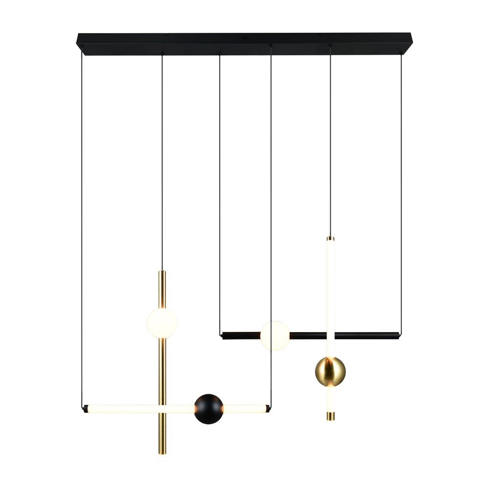 Lampa wisząca LED w czarno-złotym kolorze ze ściemniaczem Melita – Trio (zdjęcie 4)