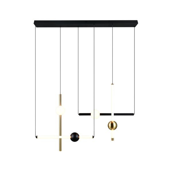 Czarna/w kolorze złota lampa wisząca LED ze ściemniaczem Melita – Trio