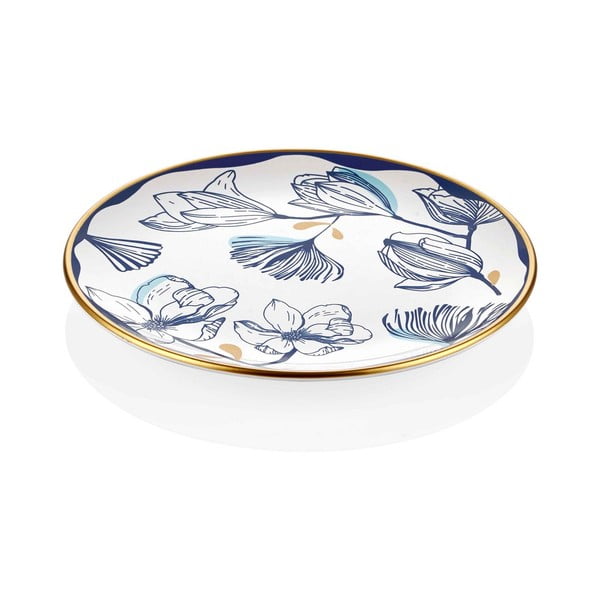Zestaw 6 białych porcelanowych talerzy deserowych w niebieskie kwiatki Mia Bleu Pasta, ⌀ 19 cm-image-2