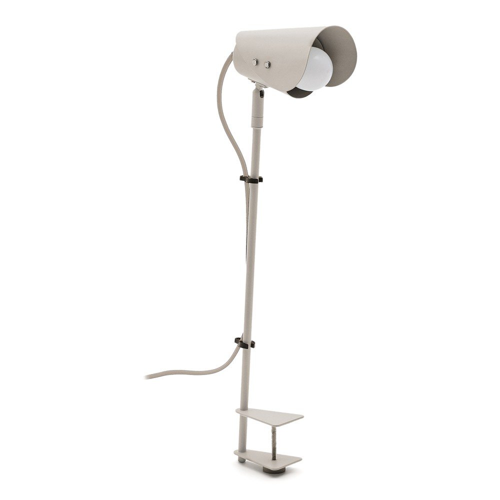 Jasnoszara metalowa lampa stołowa z klipsem (wysokość 51 cm) Jula – Kave Home