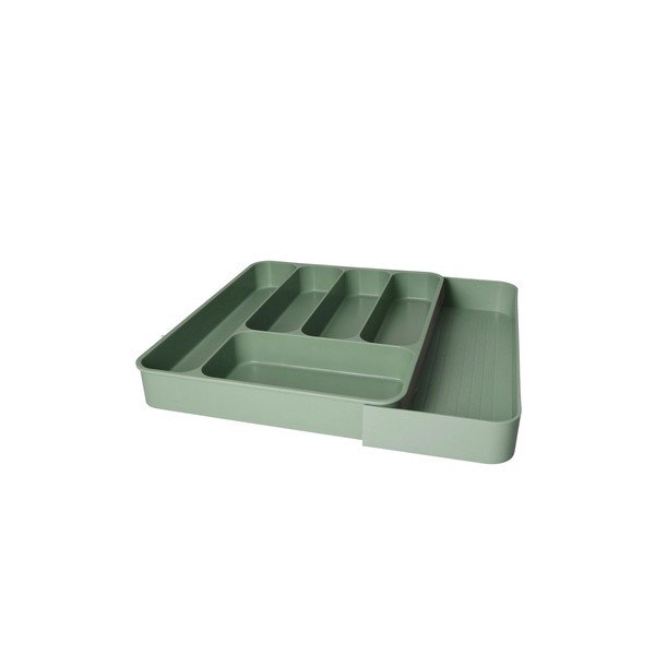 Szałwiowy regulowany plastikowy organizer na sztućce do szuflady 39 x 43,5 cm – Brandani