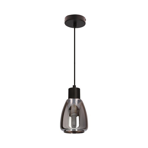 Czarna lampa wisząca ze szklanym kloszem ø 12 cm Moldo – Candellux Lighting