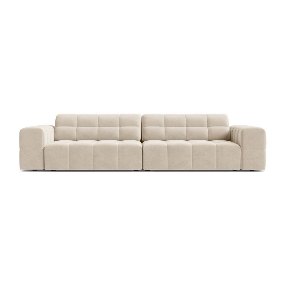 Kremowa aksamitna sofa 252 cm Chicago – Cosmopolitan Design