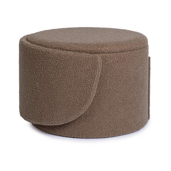 Szarobrązowy puf z materiału bouclé Anthea – Yes Everyday-image-3