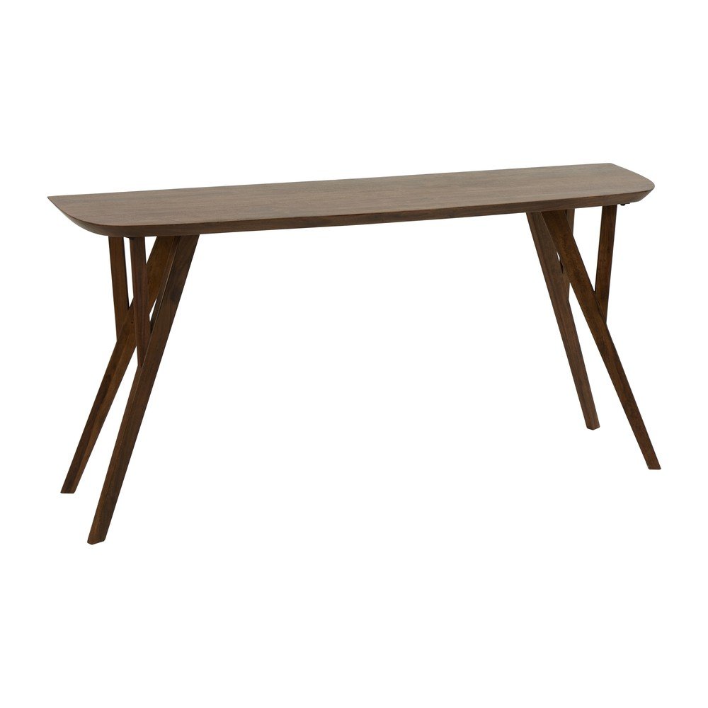 Konsola z litego drewna akacjowego w ciemnym naturalnym kolorze 44x160 cm Quenza – Light & Living