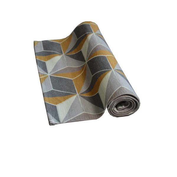 Szaro-żółty chodnik Floorita Dice Grey Ochre, 60x240 cm-image-2