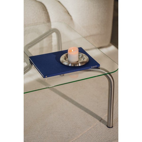 Stolik ze szklanym blatem w kolorze srebra 60x80 cm Uku – noo.ma-image-3