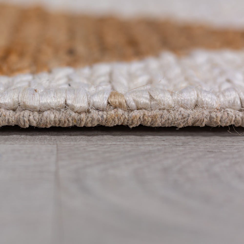 Biało-naturalny dywan z mieszanki juty tkany ręcznie 120x170 cm Effie Diamond – Flair Rugs (zdjęcie 5)