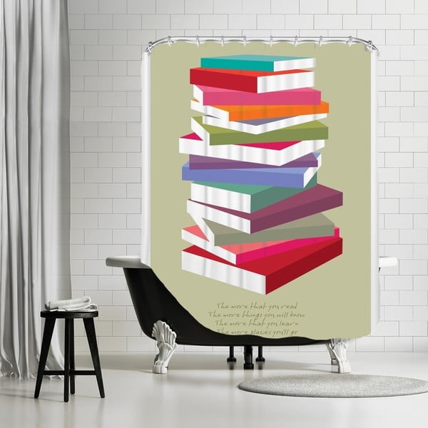 Zasłona prysznicowa Dr Suess Books Pile, 180x180 cm