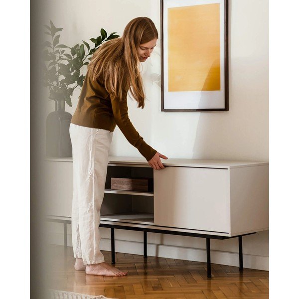 Szarobeżowa szafka pod TV 189x61x42 cm Mod – noo.ma-image-3