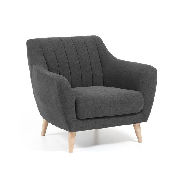 Ciemnoszary fotel Kave Home Off-image-1
