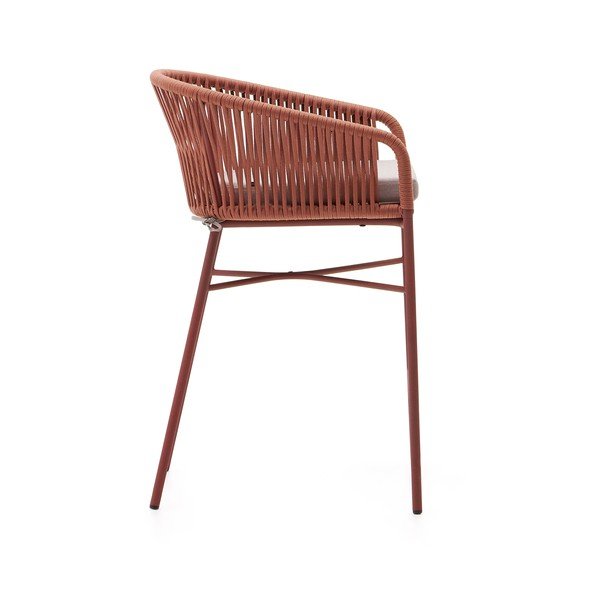 Ogrodowy hoker z plecionką w kolorze terakoty Kave Home Yanet, wys. 85 cm-image-4