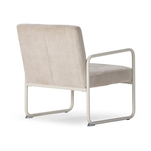 Beżowy fotel z tkaniny szenilowej Vince – MOME-image-4