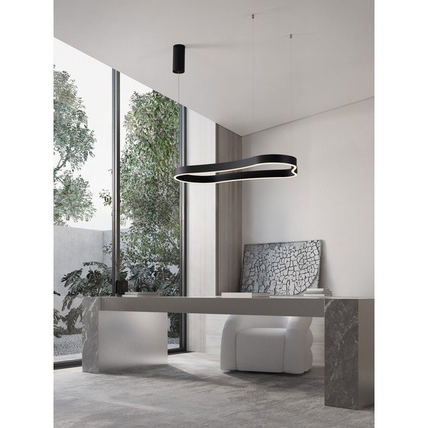 Aluminiowa lampa wisząca LED ze ściemniaczem w kolorze matowej czerni Dussa – Nova Luce-image-1