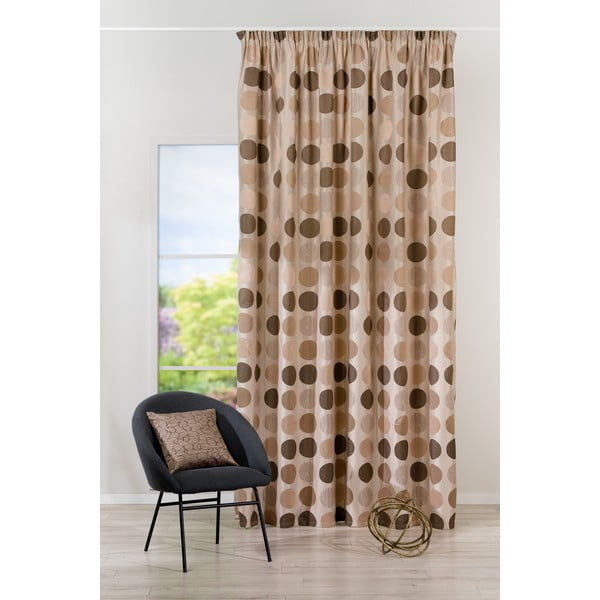 Brązowo-beżowa zasłona żakardowa 210x260 cm Cerro – Mendola Fabrics