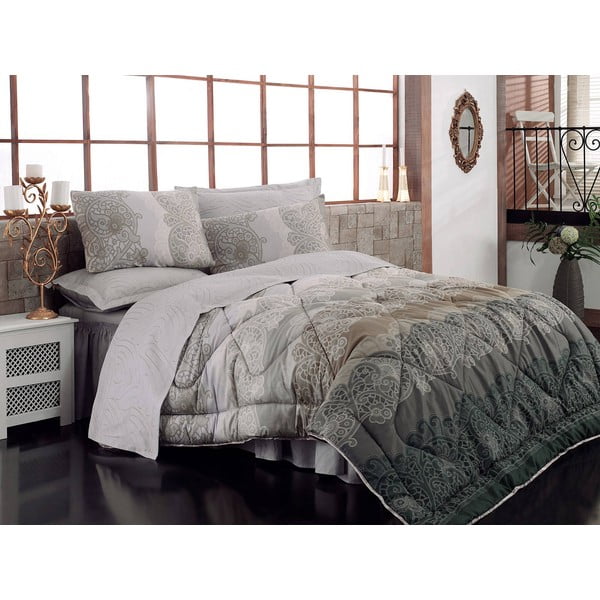 Narzuta
  na łóżko, poszewki na poduszkę i ozdobna falbana Safye, 195x215 cm