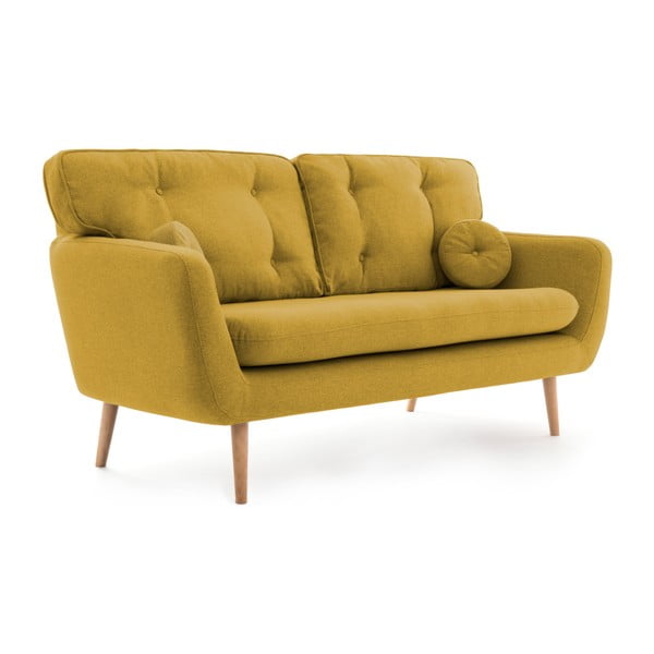 Żółta sofa z poduszką Vivonita Malva